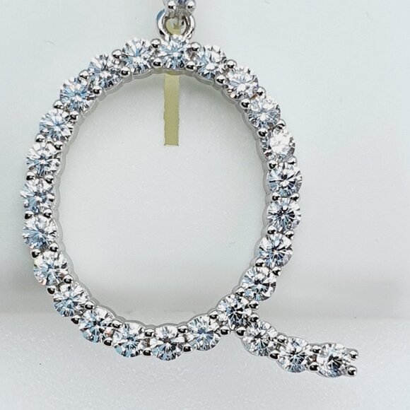 "925 Sterling Silver Cubic Zirconia Initial Pendant, UU1P6A6183 - Picture 8 of 9